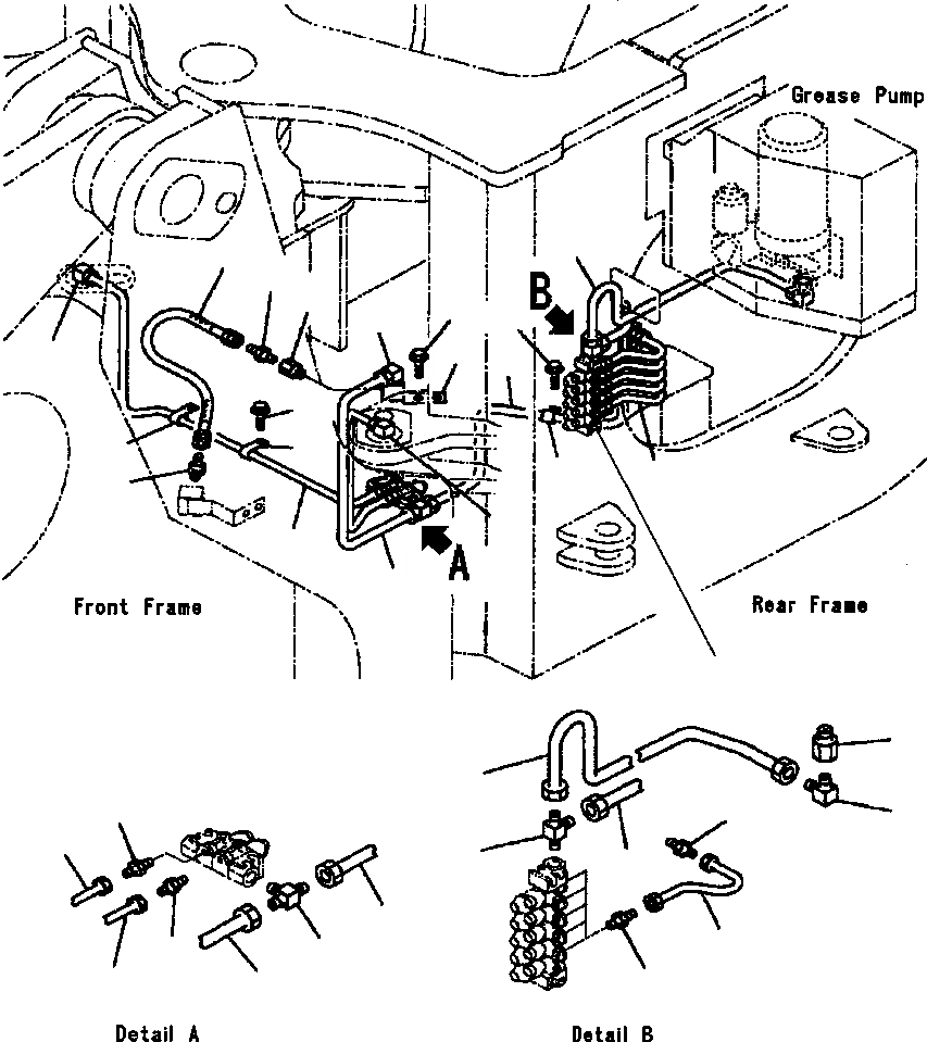 Схема запчастей Komatsu WA500-3L - J7-A АВТОМАТИЧ.-СМАЗ. ЛИНИИ ЦИЛИНДР РУЛЕВ. УПР-Я HEAD ПАЛЕЦS ОСНОВНАЯ РАМА И ЕЕ ЧАСТИ