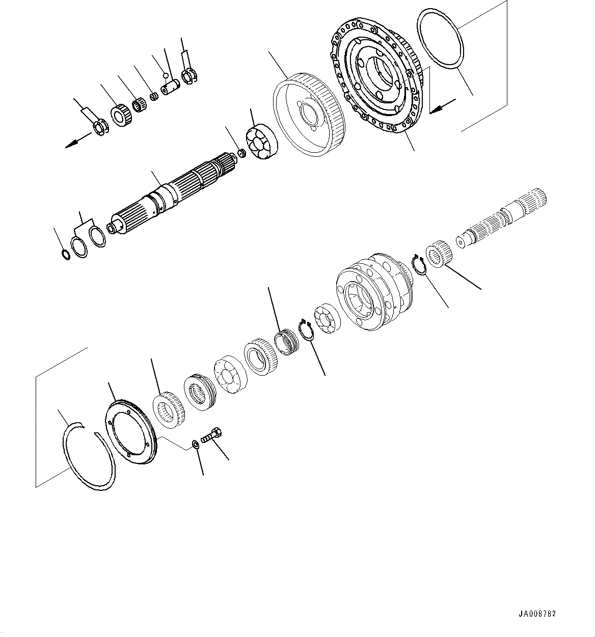 Схема запчастей Komatsu WA500-7 - ГИДРОТРАНСФОРМАТОР И ТРАНСМИССИЯ, 1 И 2 НЕСУЩИЙ ЭЛЕМЕНТ ГИДРОТРАНСФОРМАТОР И ТРАНСМИССИЯ