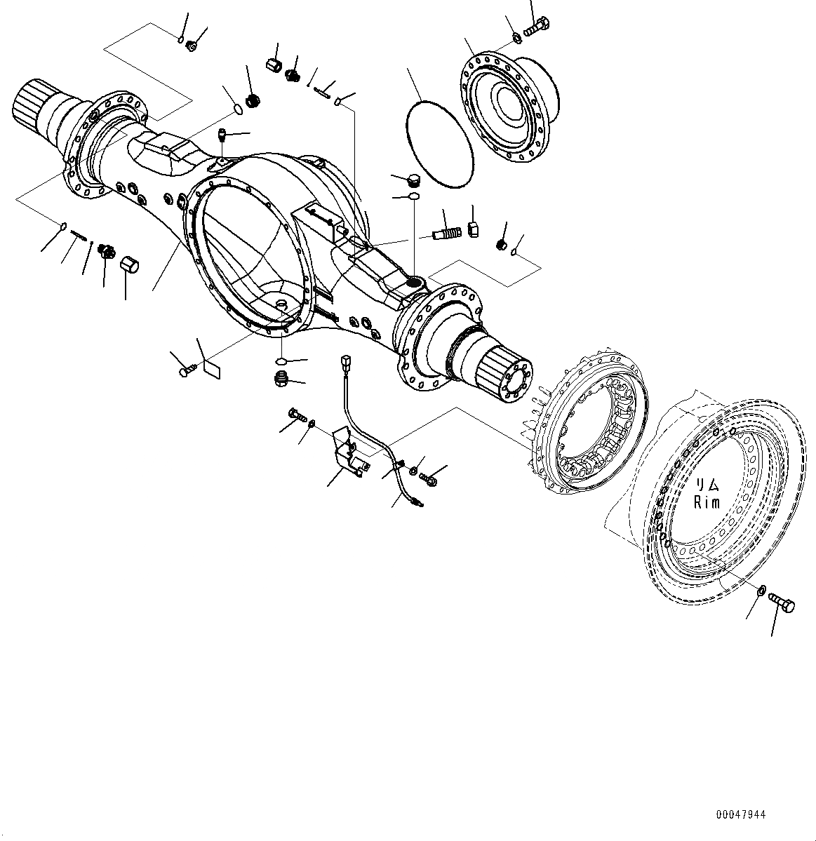 Схема запчастей Komatsu WA500-7 - ЗАДН. МОСТ, С САМОБЛОКИР. ДИФФЕРЕНЦ., КОЖУХ И КОМПОНЕНТЫ ЗАДН. МОСТ, С САМОБЛОКИР. ДИФФЕРЕНЦ.