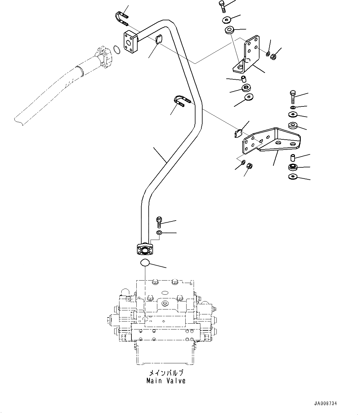 Схема запчастей Komatsu WA500-7 - ГИДРОЛИНИЯ, С 3-Х СЕКЦ. КОНТР. КЛАПАНОМ, ECSS, ЦИЛИНДР КОВША ТРУБЫ (/) ГИДРОЛИНИЯ, С 3-Х СЕКЦ. КОНТР. КЛАПАНОМ, ECSS