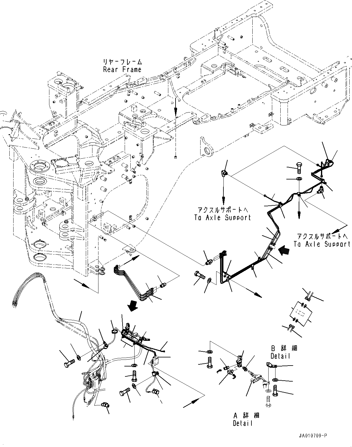 Схема запчастей Komatsu WA500-7 - CENTRAL СМАЗКА СИСТЕМА, ДЛЯ ВЫСОК. ПОДЪЕМА РУКОЯТЬ, ПОЛ  CENTRAL СМАЗКА СИСТЕМА, ДЛЯ ВЫСОК. ПОДЪЕМА РУКОЯТЬ