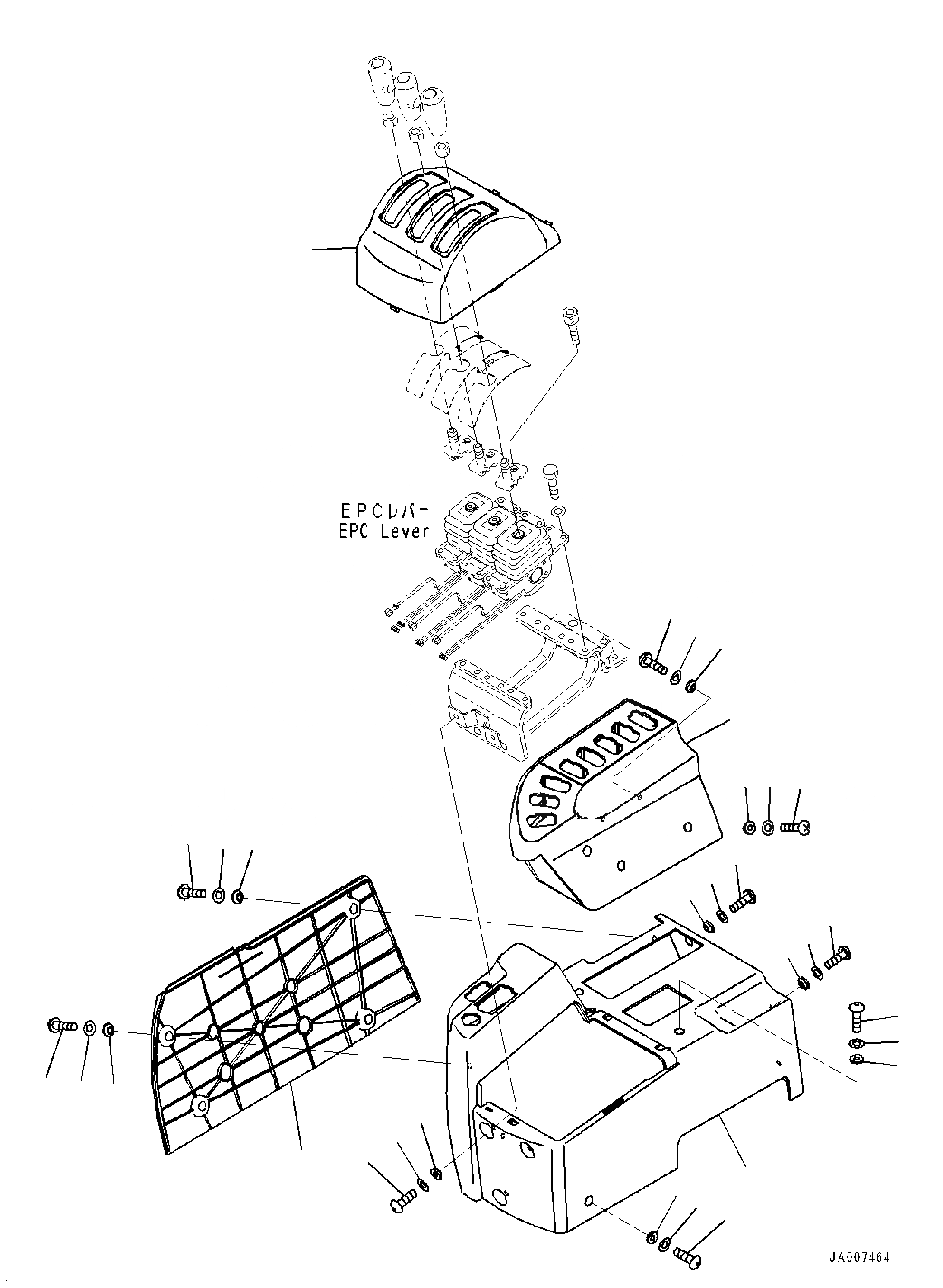 Схема запчастей Komatsu WA500-7 - УПРАВЛЕНИЕ ПОГРУЗКОЙ БЛОК, С -EPC РЫЧАГ УПРАВЛЕНИЕ ПОГРУЗКОЙ, ПЕРЕД. РЕВЕРС ПЕРЕКЛЮЧАТЕЛЬ, COVER УПРАВЛЕНИЕ ПОГРУЗКОЙ БЛОК, С -EPC РЫЧАГ УПРАВЛЕНИЕ ПОГРУЗКОЙ, ПЕРЕД. РЕВЕРС ПЕРЕКЛЮЧАТЕЛЬ