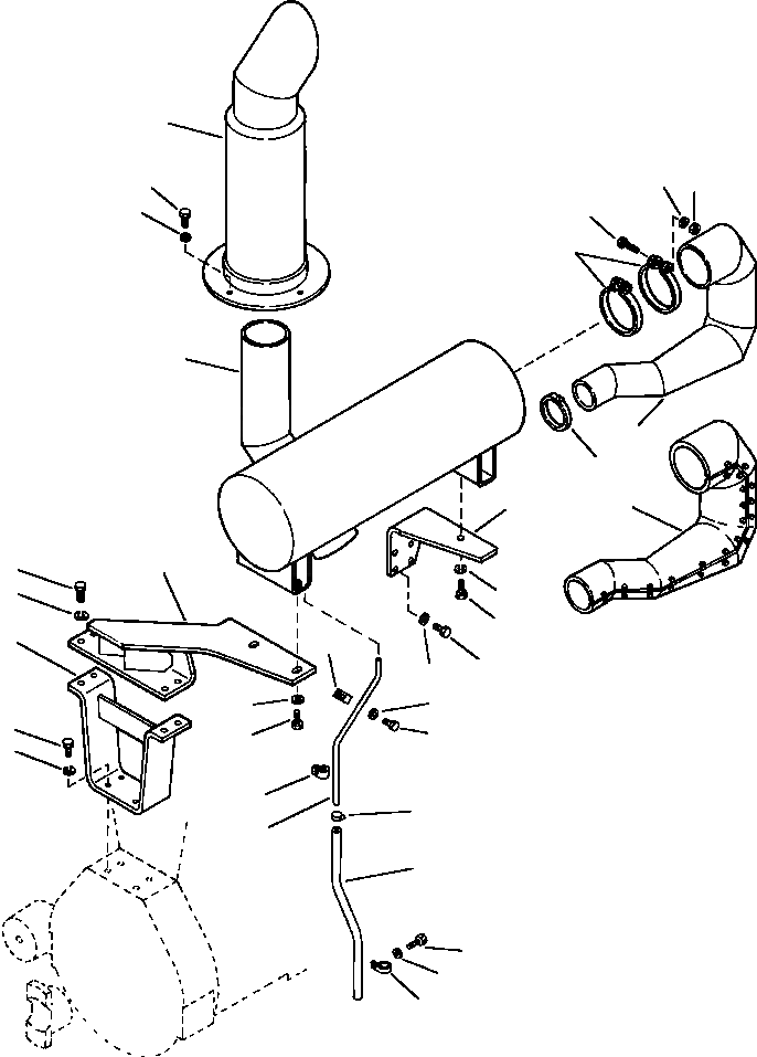 Схема запчастей Komatsu WA600-1LC - ГЛУШИТЕЛЬ КОМПОНЕНТЫ ДВИГАТЕЛЯ & ЭЛЕКТРИКА