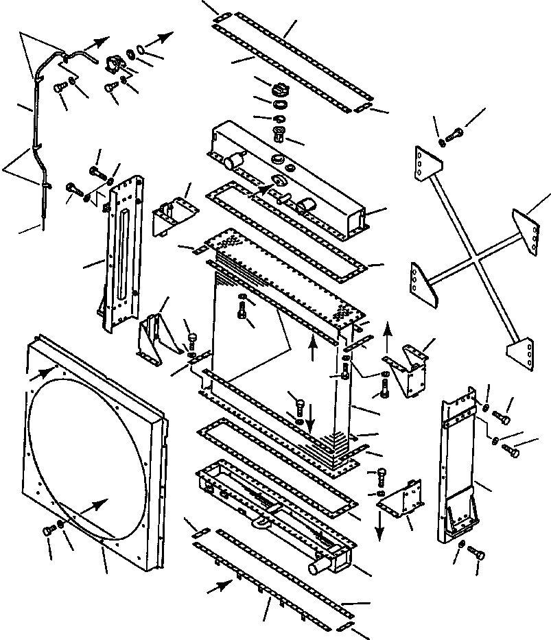 Схема запчастей Komatsu WA600-1LC - РАДИАТОР КОМПОНЕНТЫ ДВИГАТЕЛЯ & ЭЛЕКТРИКА
