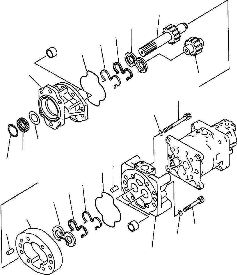 Схема запчастей Komatsu WA600-1LC - ГИДР. НАСОС. (ГТР ТРАНСМИССИЯ) (/) ГИДРОТРАНСФОРМАТОР И ТРАНСМИССИЯ