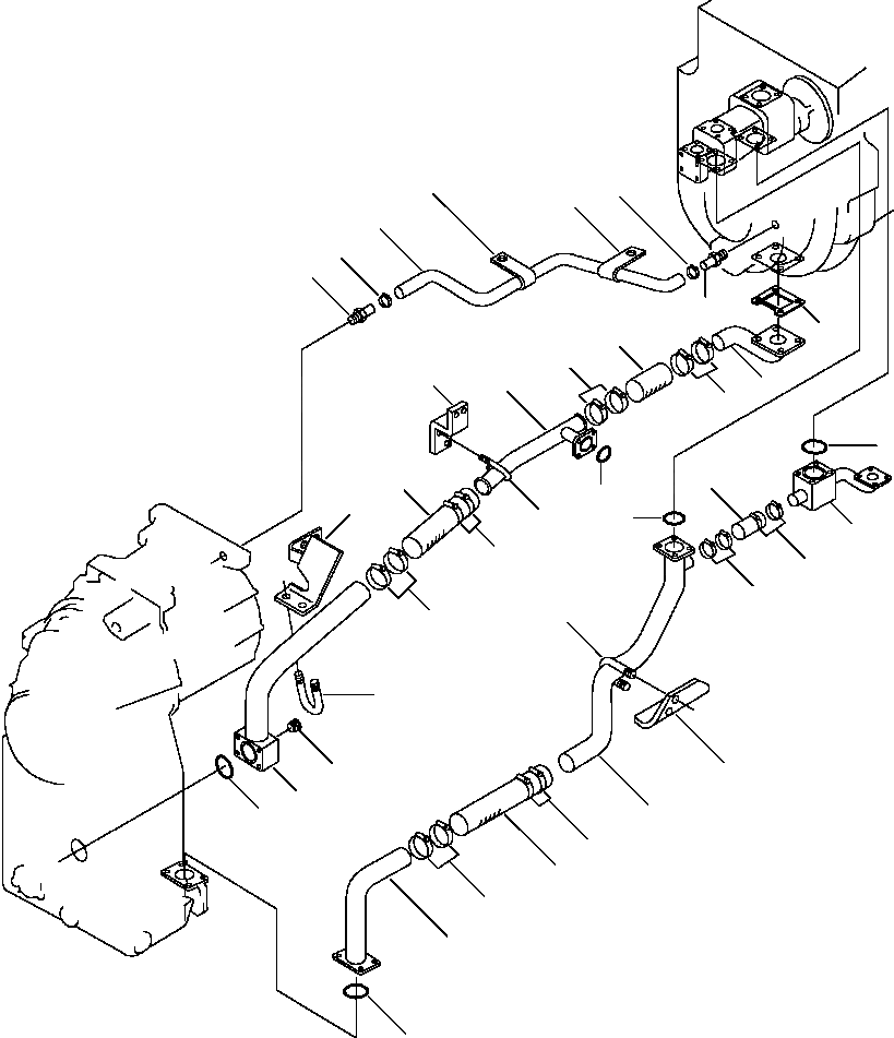 Схема запчастей Komatsu WA600-1LC - ГИДРОЛИНИЯ ТРАНСМИССИИ МАХОВИК - КОРПУС ПЕРЕДАЧИ - НАСОС ГИДРОТРАНСФОРМАТОР И ТРАНСМИССИЯ