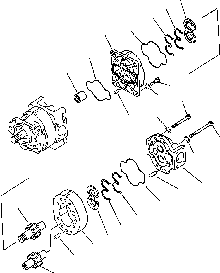 Схема запчастей Komatsu WA600-1LC - РАБОЧЕЕ ОБОРУДОВАНИЕ ГИДР. НАСОС. ЗАДН. SECTION УПРАВЛ-Е РАБОЧИМ ОБОРУДОВАНИЕМ