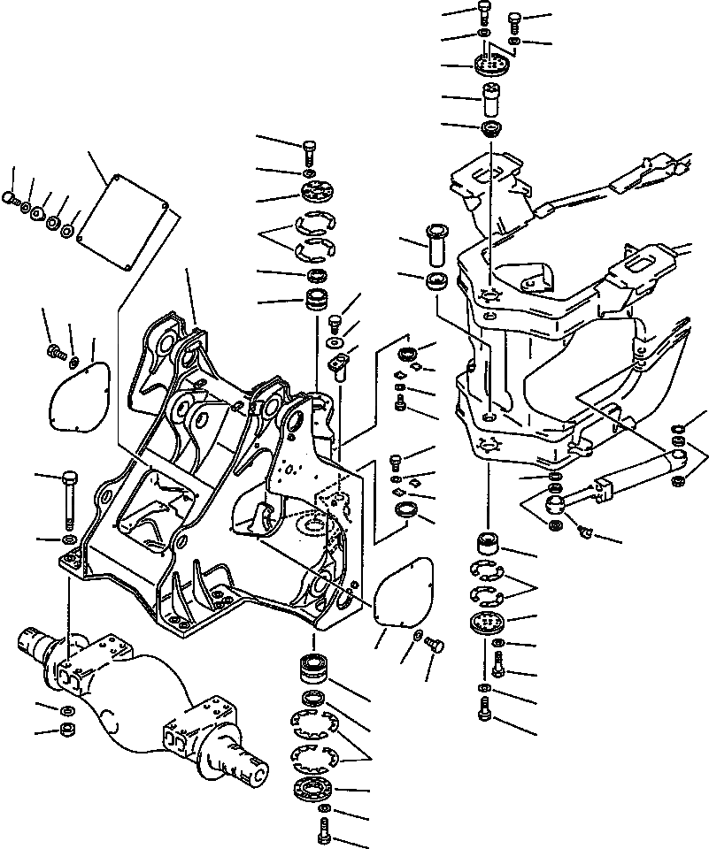 Схема запчастей Komatsu WA600-1LC - ПЕРЕДН. РАМА РАМА
