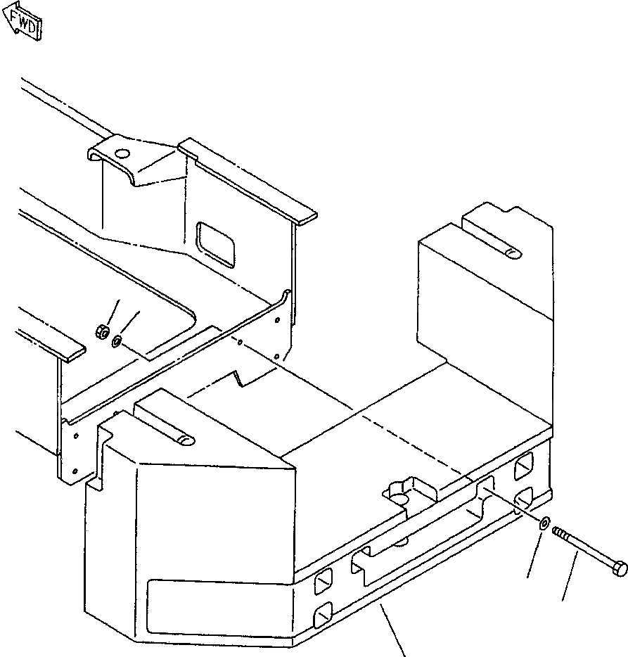 Схема запчастей Komatsu WA600-1LC - ПРОТИВОВЕС ДЛЯ MACHINES С ЗАХВАТОМ ДЛЯ БРЕВЕН РАМА