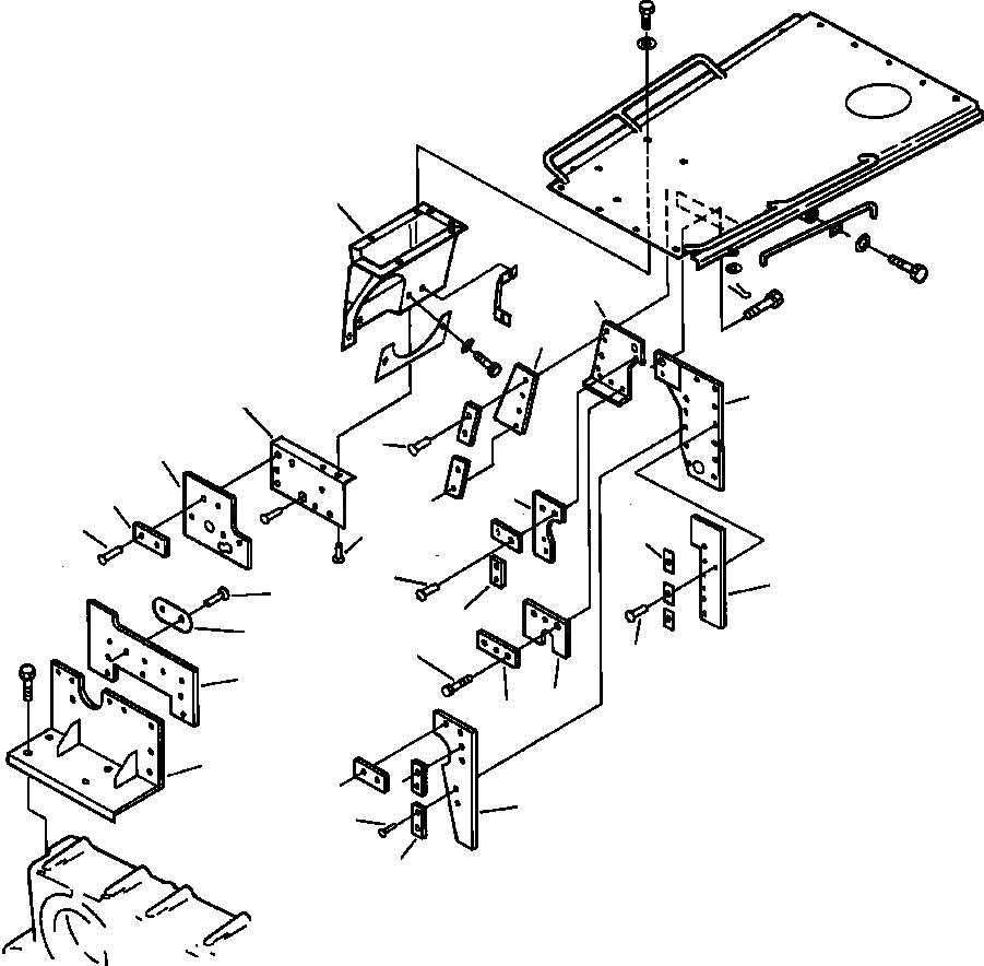 Схема запчастей Komatsu WA600-1LC - ДВИГАТЕЛЬ ОБСТАНОВКА ЗАЩИТА ОТ ПОЖАРА РАМА