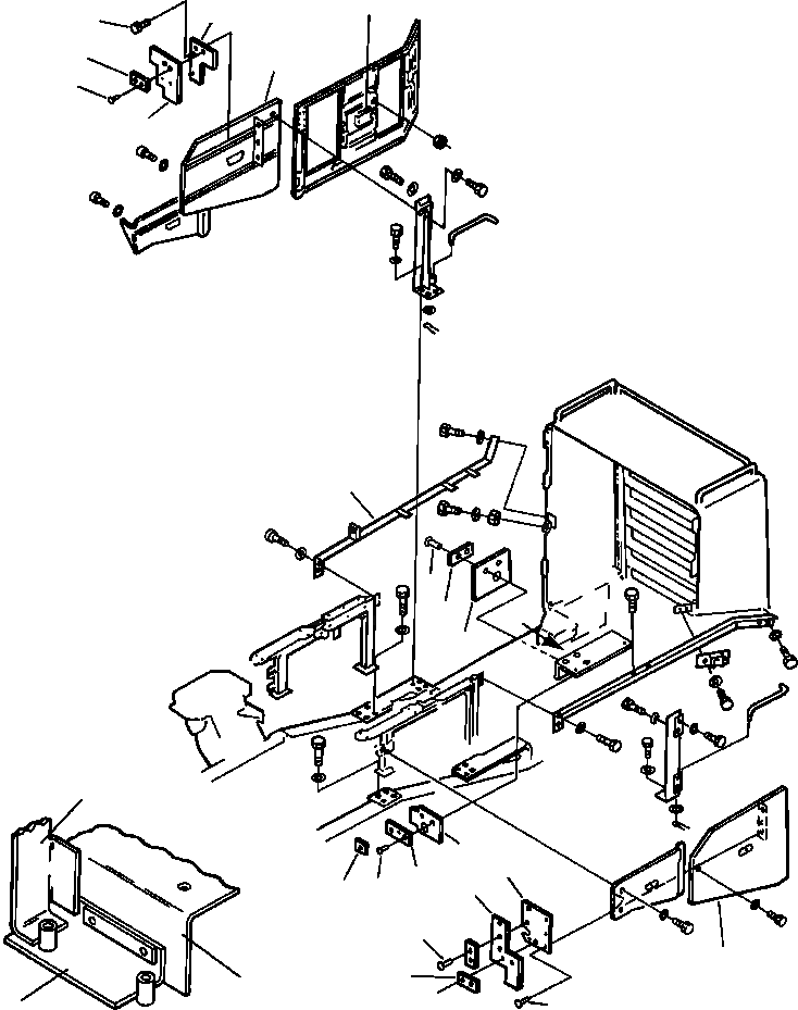 Схема запчастей Komatsu WA600-1LC - ДВИГАТЕЛЬ ОБСТАНОВКА ЗАЩИТА ОТ ПОЖАРА РАМА