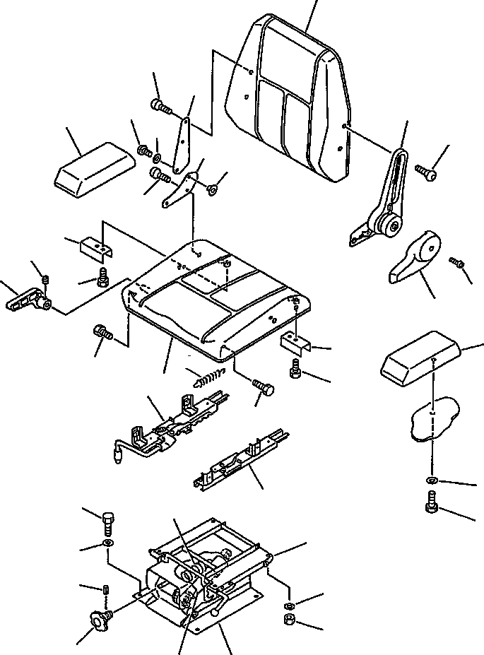 Схема запчастей Komatsu WA600-1LC - СИДЕНЬЕ ОПЕРАТОРА (РЕГУЛИР. ТИП) (заводской номер A И BEНИЗ.) РАМА