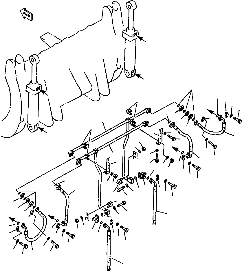 Схема запчастей Komatsu WA600-1LC - ЗАХВАТ ДЛЯ БРЕВЕН (/) РАБОЧЕЕ ОБОРУДОВАНИЕ