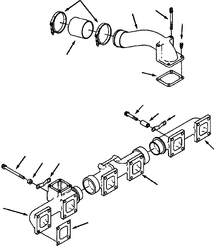 Схема запчастей Komatsu WA600-1LC - ВЫПУСКНОЙ КОЛЛЕКТОР ГОЛОВКА ЦИЛИНДРОВ