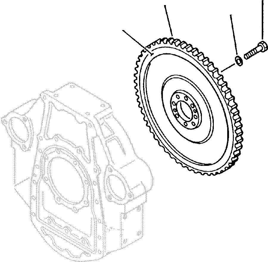 Схема запчастей Komatsu WA600-1LC - МАХОВИК БЛОК ЦИЛИНДРОВ
