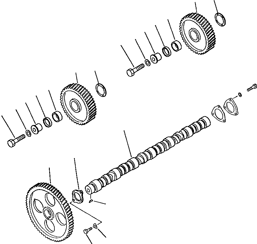 Схема запчастей Komatsu WA600-1LC - РАСПРЕДВАЛ И ПРИВОД БЛОК ЦИЛИНДРОВ