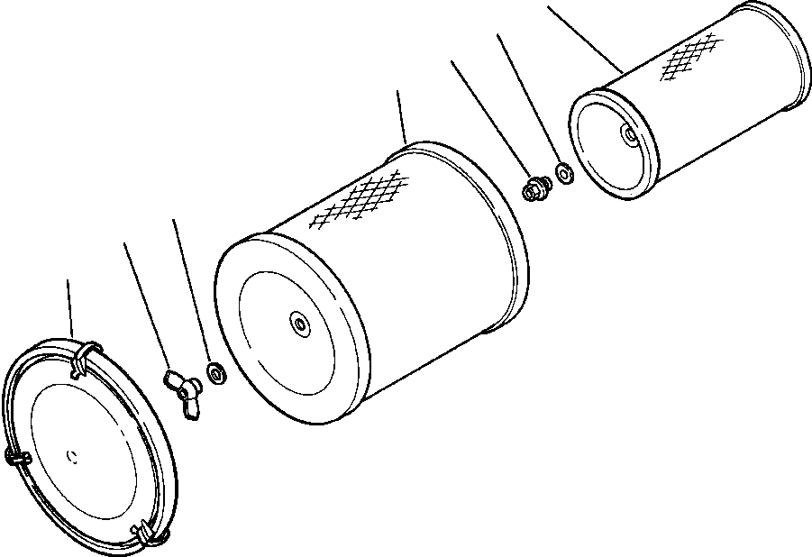 Схема запчастей Komatsu WA600-1LE - ВОЗДУХООЧИСТИТЕЛЬ КОМПОНЕНТЫ ДВИГАТЕЛЯ & ЭЛЕКТРИКА