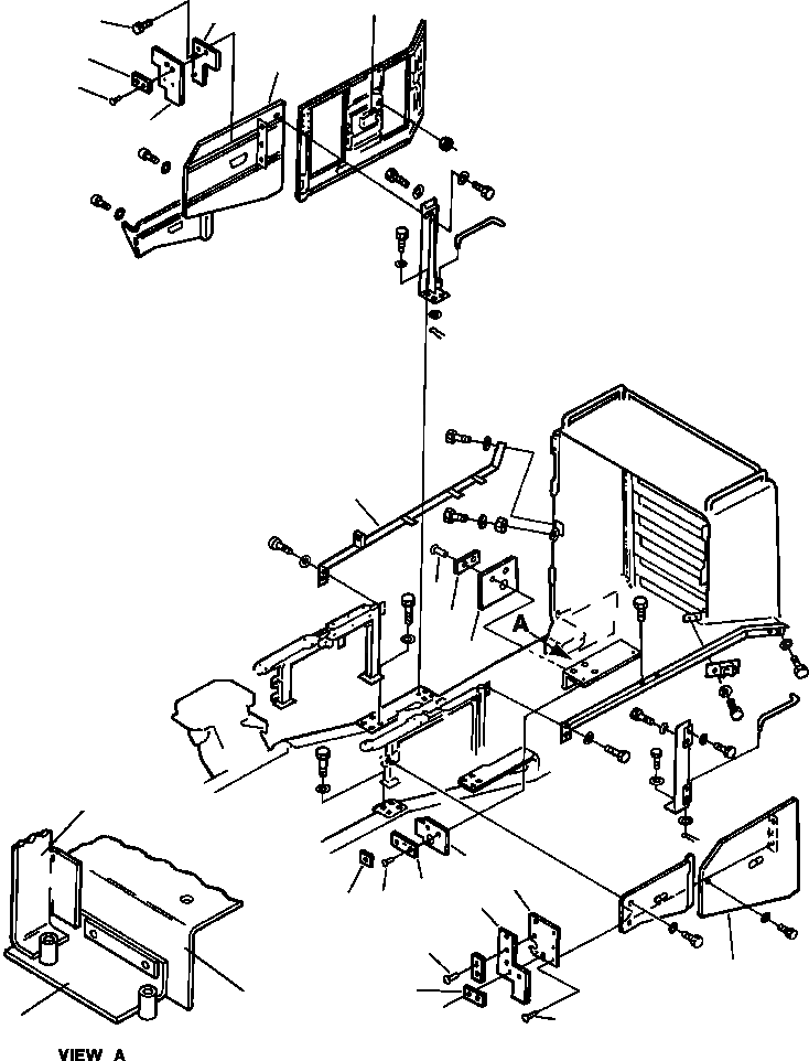 Схема запчастей Komatsu WA600-1LE - ДВИГАТЕЛЬ ОБСТАНОВКА ЗАЩИТА ОТ ПОЖАРА РАМА, ЧАСТИ КОРПУСА & SUPERSTRUCTURE