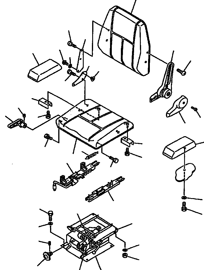 Схема запчастей Komatsu WA600-1LE - СИДЕНЬЕ ОПЕРАТОРА (РЕГУЛИР. ТИП) (заводской номер A И BEНИЗ.) РАМА, ЧАСТИ КОРПУСА & SUPERSTRUCTURE