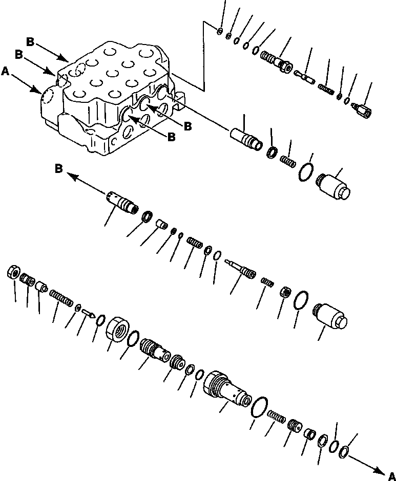Схема запчастей Komatsu WA600-1LE - 3-Х СЕКЦИОНН. КОНТРОЛЬН. КЛАПАН (/) УПРАВЛ-Е РАБОЧИМ ОБОРУДОВАНИЕМ
