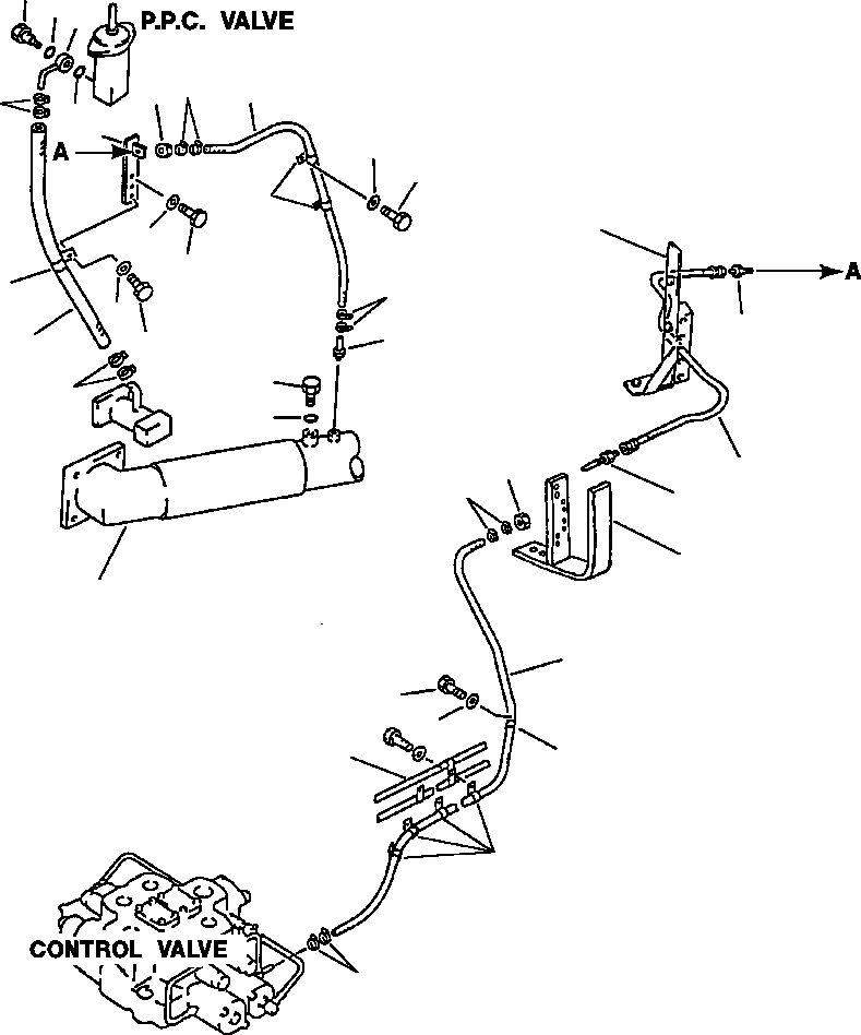Схема запчастей Komatsu WA600-1LE - ГИДРОЛИНИЯ P.P.C. КЛАПАН - УПРАВЛЯЮЩ. КЛАПАН (/) УПРАВЛ-Е РАБОЧИМ ОБОРУДОВАНИЕМ