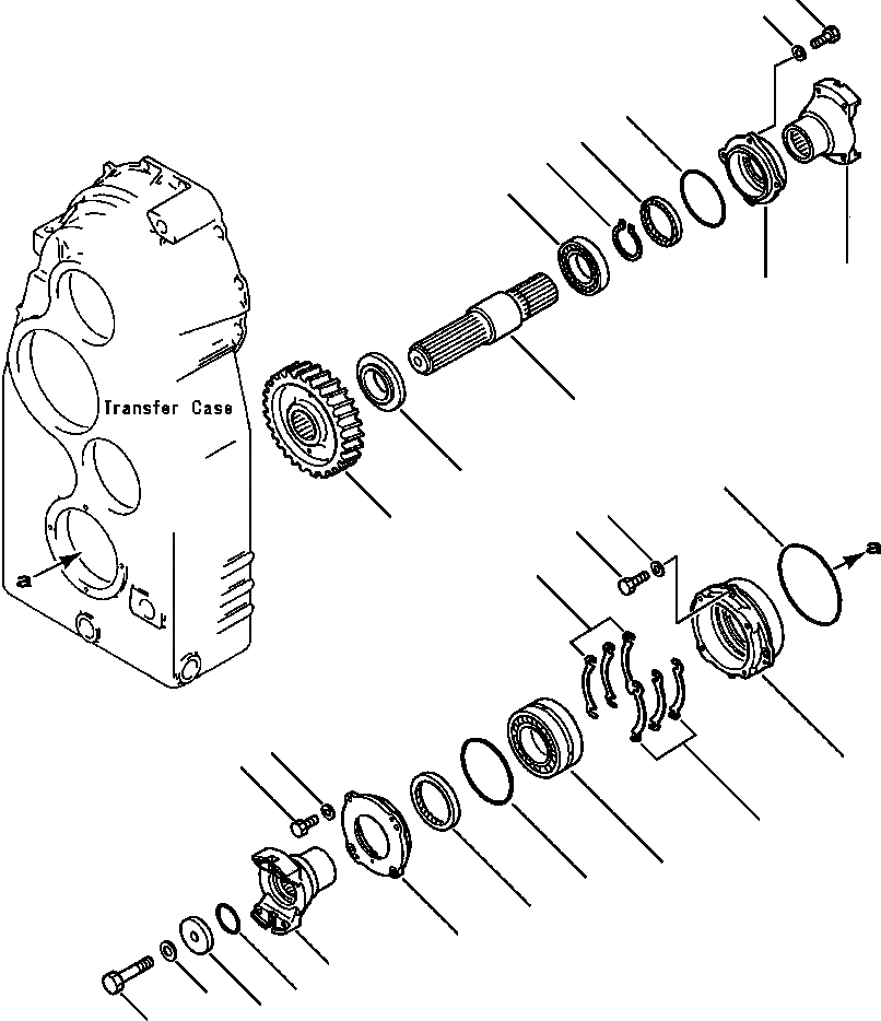 Схема запчастей Komatsu WA600-1L - ТРАНСМИССИЯ ПЕРЕДАЧА ВЫХОДНОЙ ВАЛ -