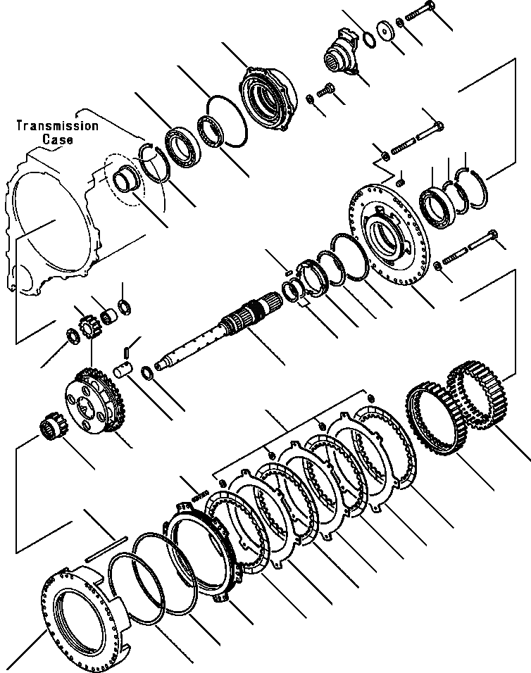 Схема запчастей Komatsu WA600-1L - ТРАНСМИССИЯ РЕВЕРС МУФТА -