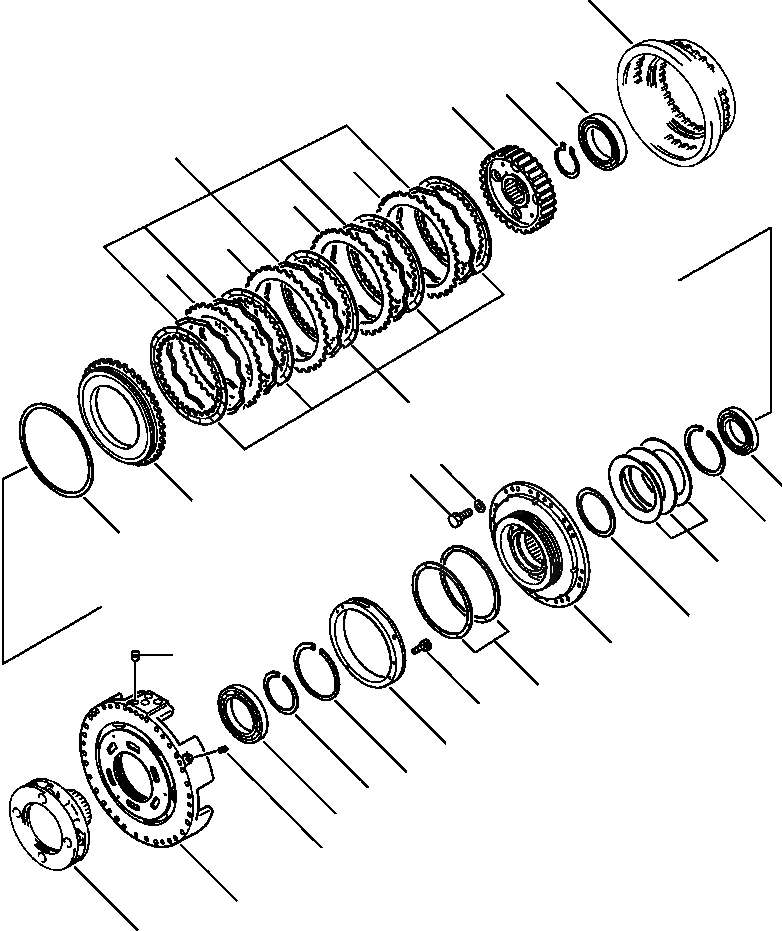 Схема запчастей Komatsu WA600-1L - ТРАНСМИССИЯ 2 МУФТА -