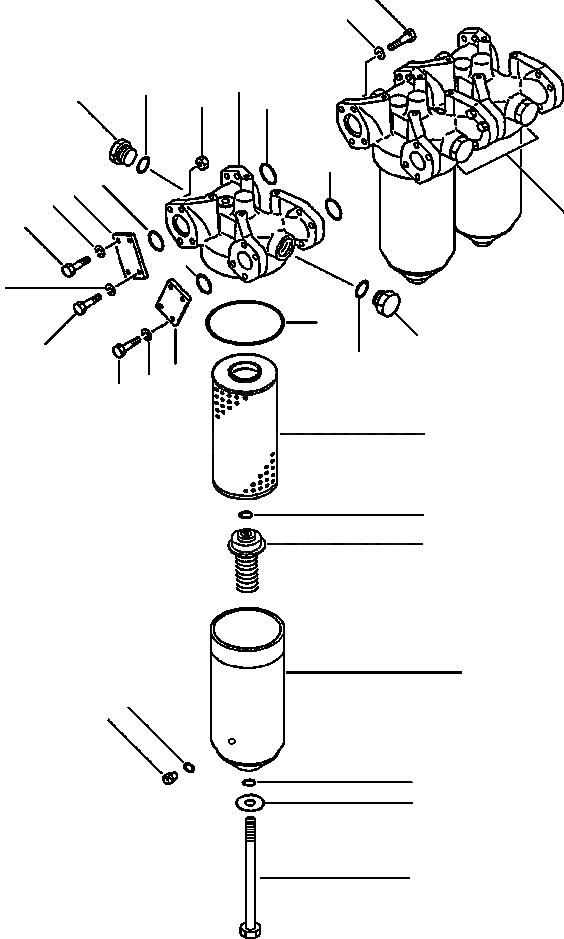 Схема запчастей Komatsu WA600-1L - МАСЛЯНЫЙ ФИЛЬТР ТРАНСМИССИИ -