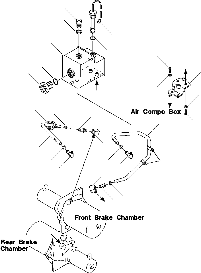 Схема запчастей Komatsu WA600-1L - ТОРМОЗ. МАСЛОПРОВОДЯЩАЯ ЛИНИЯ БАК - ТОРМОЗ. КАМЕРАS -