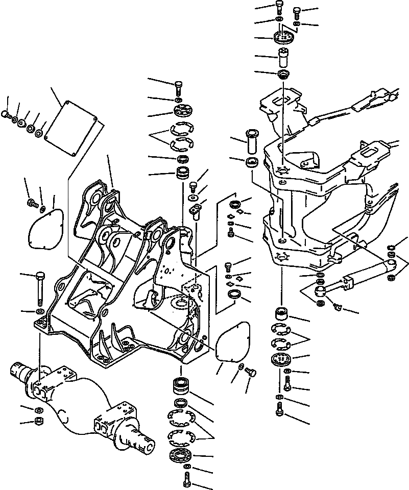 Схема запчастей Komatsu WA600-1L - ПЕРЕДН. РАМА -