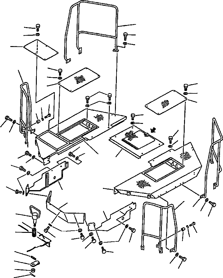 Схема запчастей Komatsu WA600-1L - ПОЛ (С КАБИНОЙ) -