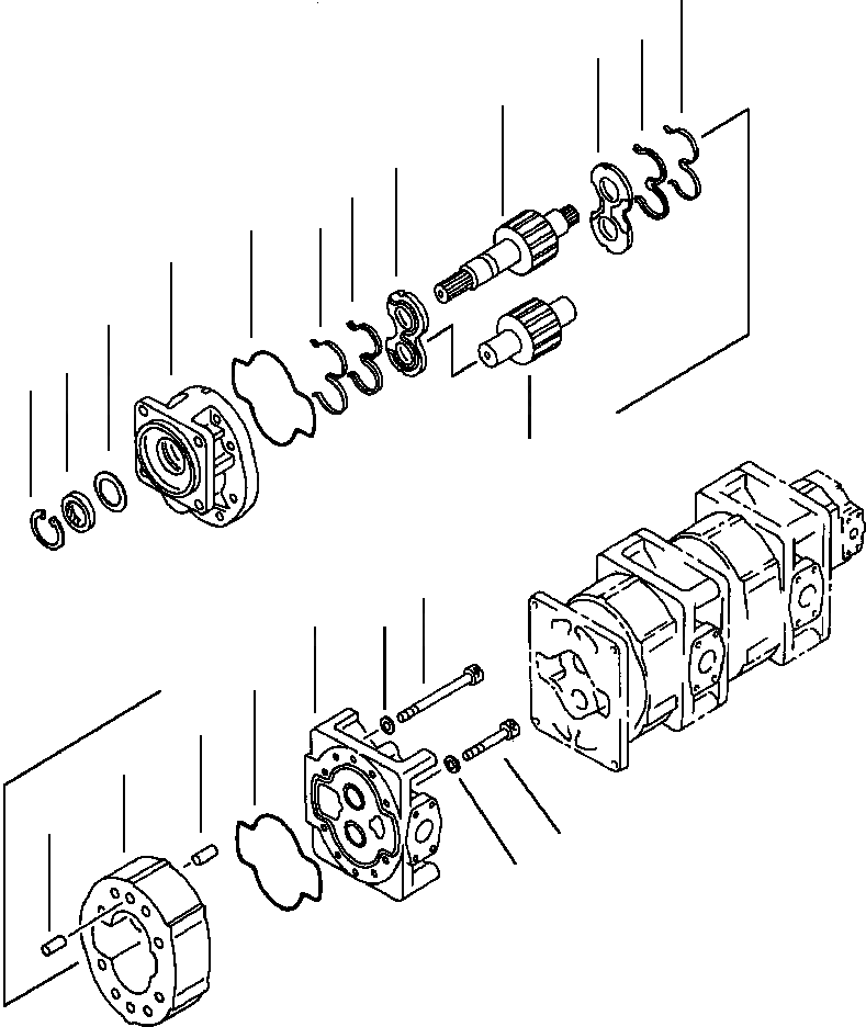 Схема запчастей Komatsu WA600-1L - ГИДР. НАСОС. РАБОЧЕЕ ОБОРУДОВАНИЕ (/) -