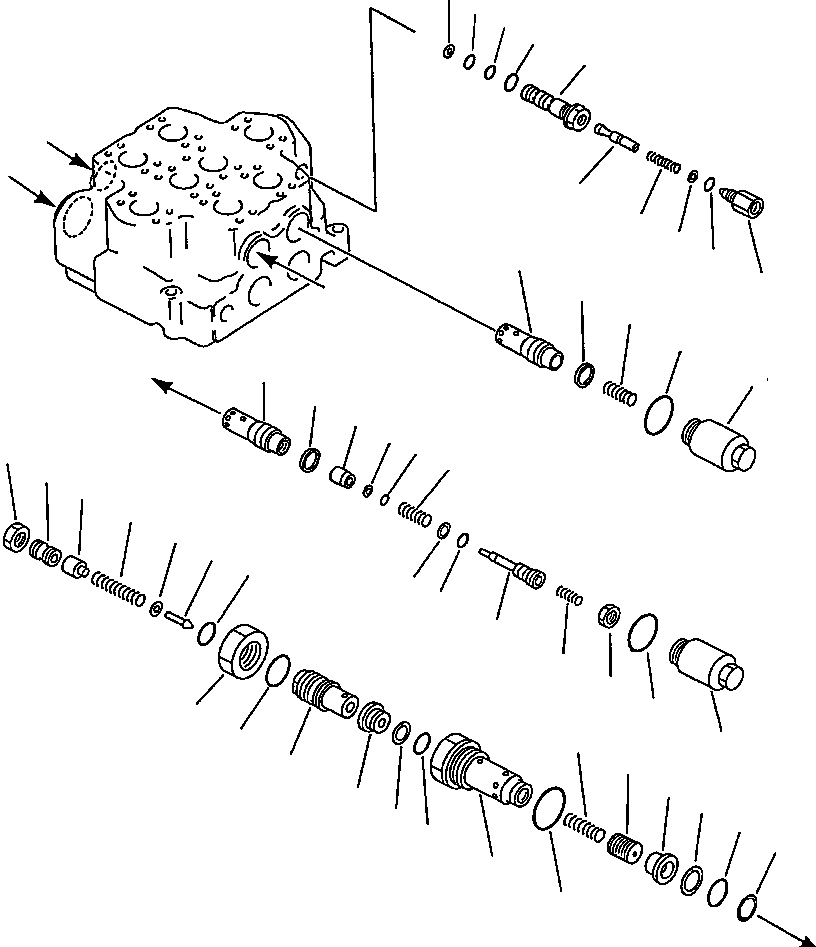 Схема запчастей Komatsu WA600-1L - 2-Х СЕКЦИОНН. УПРАВЛЯЮЩ. КЛАПАН (/) -