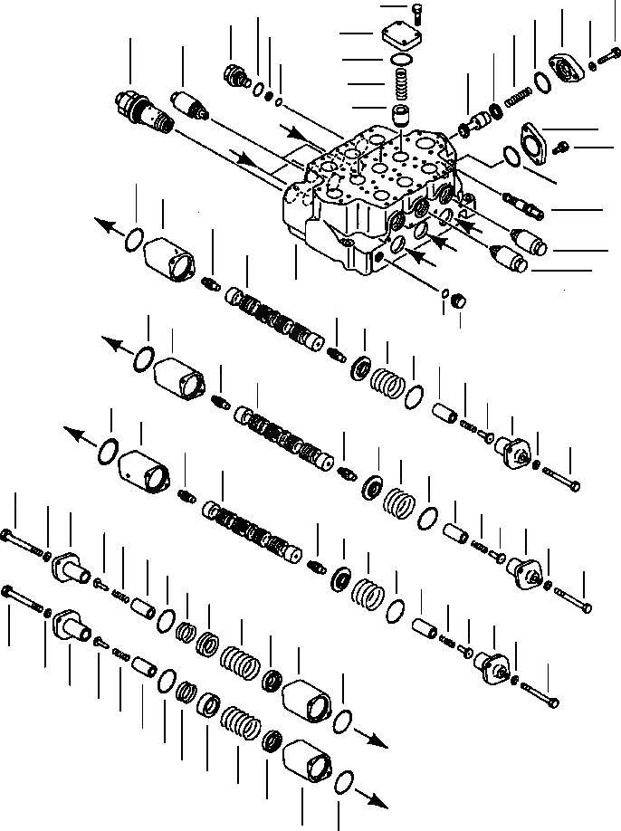 Схема запчастей Komatsu WA600-1L - 3-Х СЕКЦИОНН. КОНТРОЛЬН. КЛАПАН (/) -