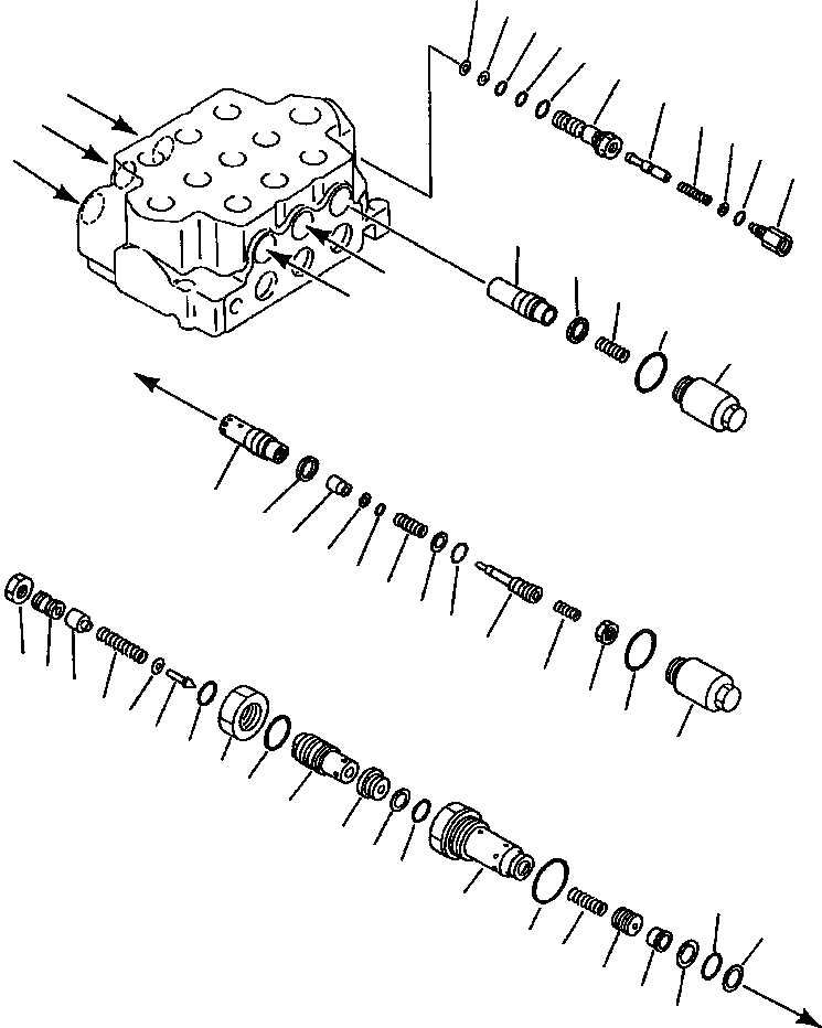 Схема запчастей Komatsu WA600-1L - 3-Х СЕКЦИОНН. КОНТРОЛЬН. КЛАПАН (/) -