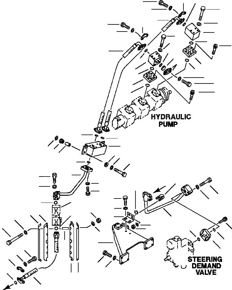Схема запчастей Komatsu WA600-1L - ГИДРОЛИНИЯ - ЛИНИЯ ПОДАЧИ (/) -