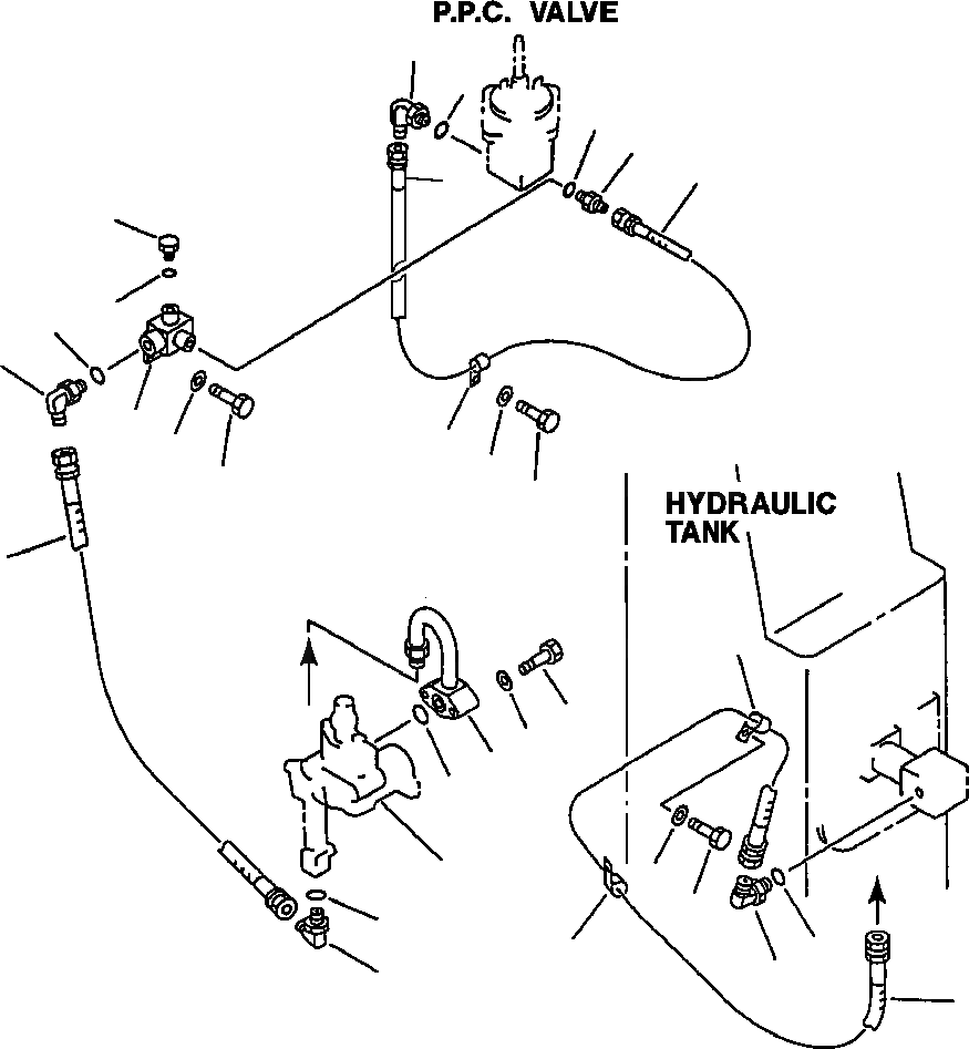 Схема запчастей Komatsu WA600-1L - ГИДРОЛИНИЯ НАСОС - P.P.C. КЛАПАН (/) -
