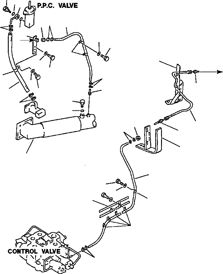 Схема запчастей Komatsu WA600-1L - ГИДРОЛИНИЯ P.P.C. КЛАПАН - УПРАВЛЯЮЩ. КЛАПАН (/) -