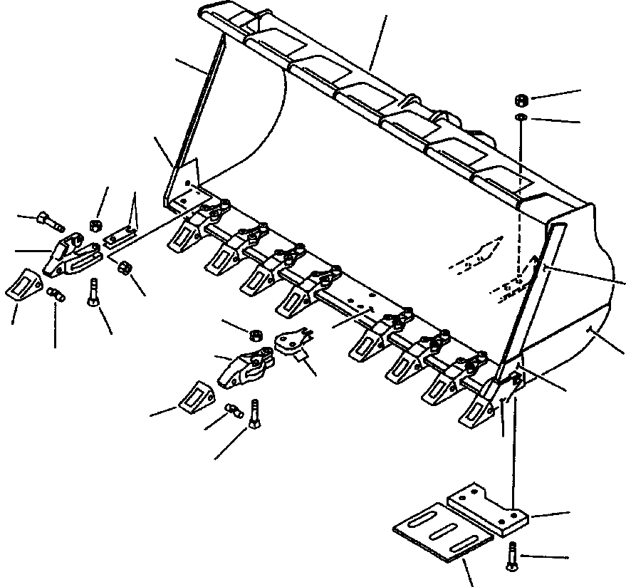 Схема запчастей Komatsu WA600-1L - КОВШ ПРЯМ. КРОМКА ROCK 7.YD / .Mю 7-