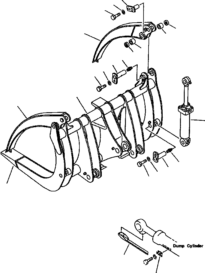 Схема запчастей Komatsu WA600-1L - ЗАХВАТ ДЛЯ БРЕВЕН (/) 7-