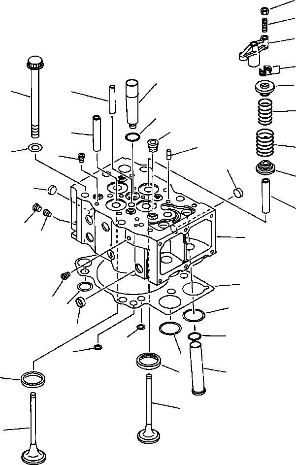 Схема запчастей Komatsu WA600-1L - ГОЛОВКА ЦИЛИНДРОВ E-