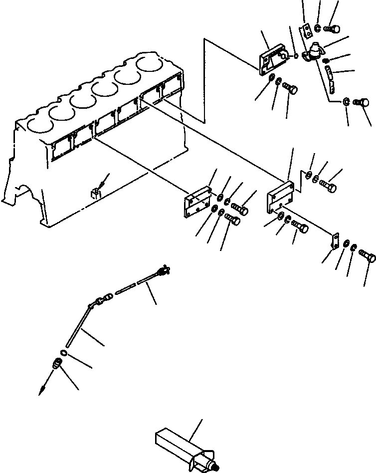 Схема запчастей Komatsu WA600-1L - БЛОК ЦИЛИНДРОВ КРЫШКИ E-