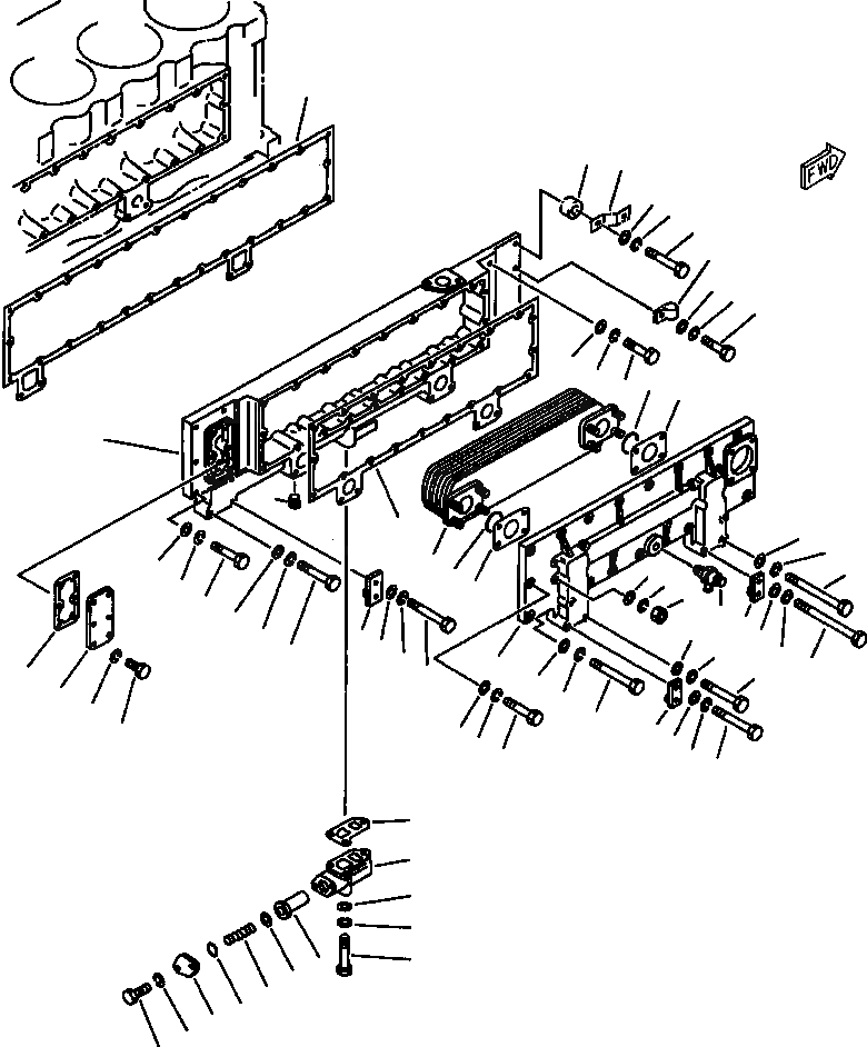 Схема запчастей Komatsu WA600-1L - LUBE МАСЛООХЛАДИТЕЛЬ E-