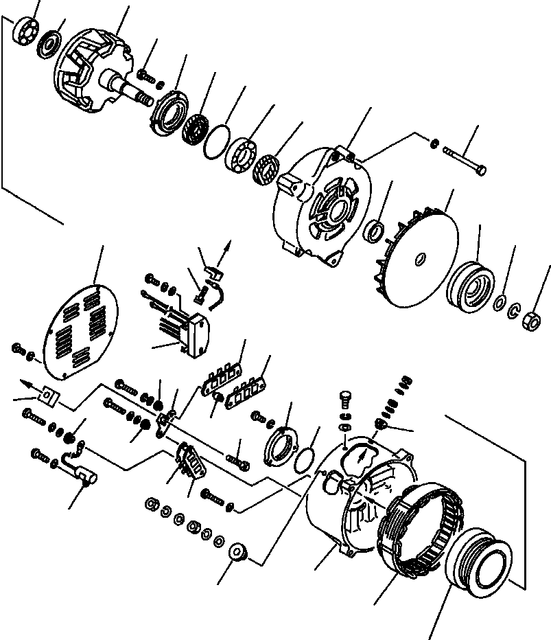 Схема запчастей Komatsu WA600-1L - ГЕНЕРАТОР ( AMP) E-