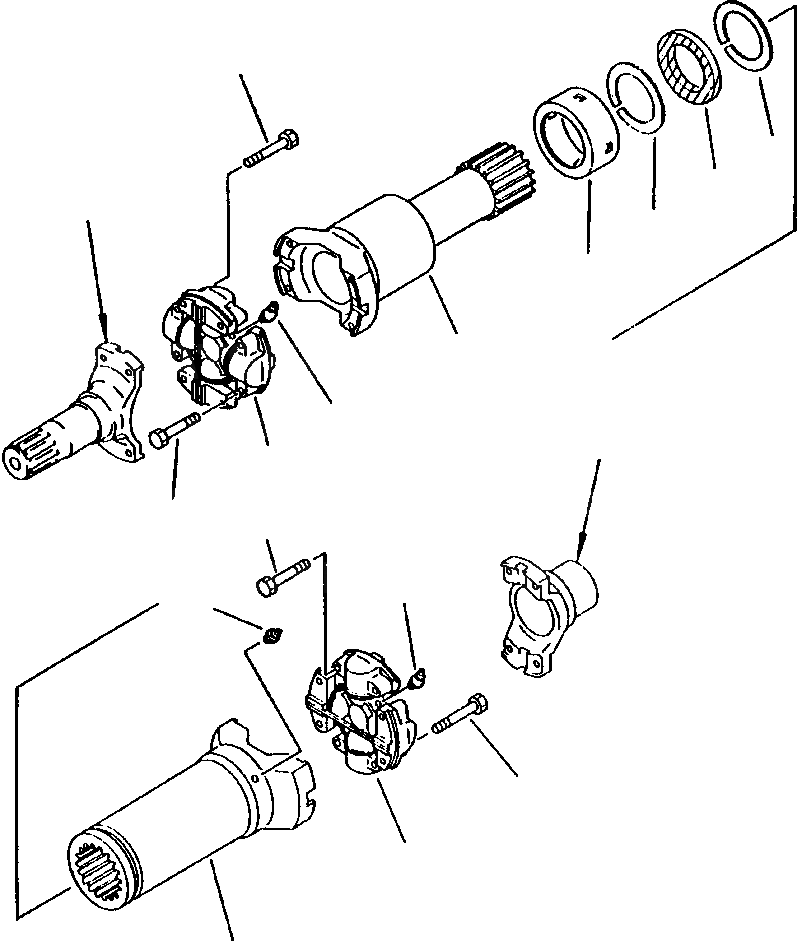 Схема запчастей Komatsu WA600-1L SUPPLEMENT - ВЕДУЩ. ВАЛ (ЦЕНТР. - ON MACHINES заводской номер A9 И UP) ВЕДУЩ. ВАЛ, МОСТS КОЛЕСА & ТОРМОЗ. СИСТЕМАS