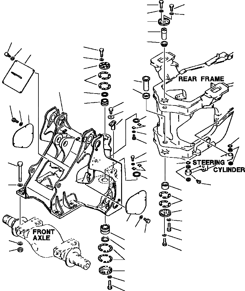 Схема запчастей Komatsu WA600-1L SUPPLEMENT - ПЕРЕДН. РАМА РАМА, ЧАСТИ КОРПУСА & SUPERSTRUCTURE