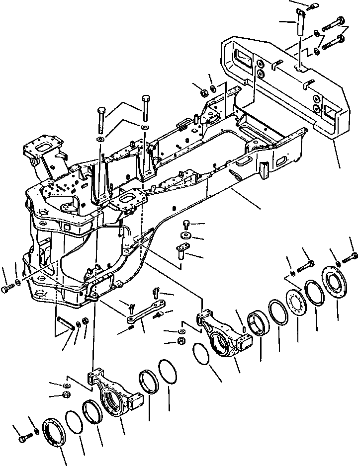 Схема запчастей Komatsu WA600-1L SUPPLEMENT - ЗАДН. РАМА РАМА, ЧАСТИ КОРПУСА & SUPERSTRUCTURE