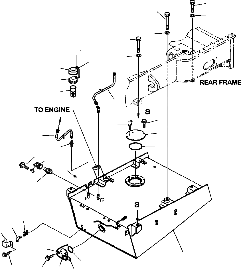 Схема запчастей Komatsu WA600-3 - D-A ТОПЛИВН. БАК. QUICK-FILL ТОПЛИВН. БАК. AND КОМПОНЕНТЫ