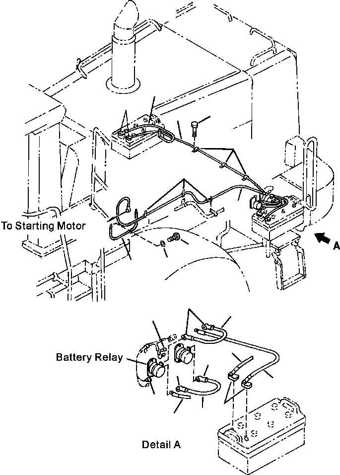 Схема запчастей Komatsu WA600-3 - E-A ЗАДН. Э/ПРОВОДКА - АККУМУЛЯТОР И Э/ПРОВОДКА ПЕРЕКЛЮЧАТЕЛЯ ЭЛЕКТРИКА